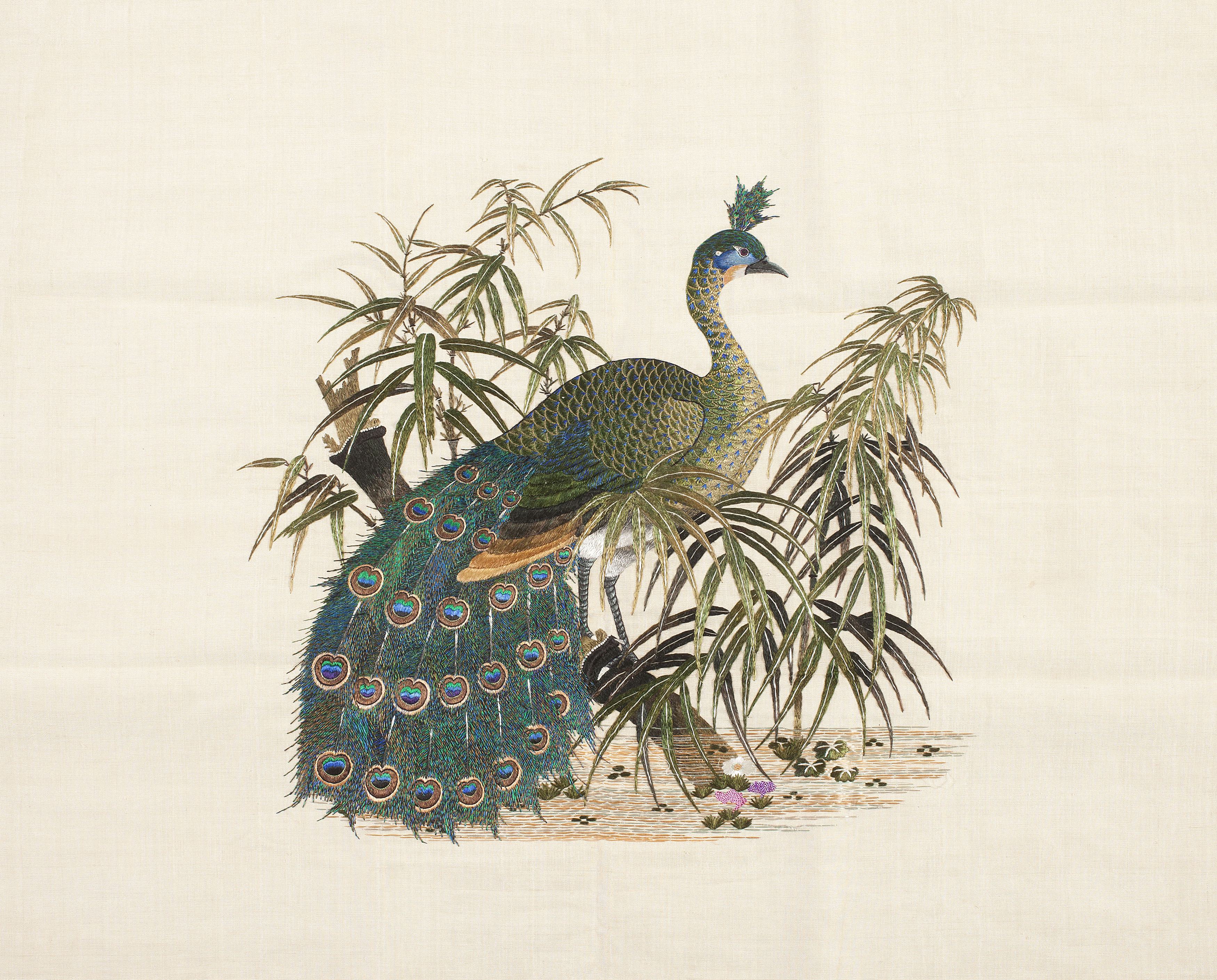 SOUTHEAST ASIAN SILK EMBROIDERED PANEL
