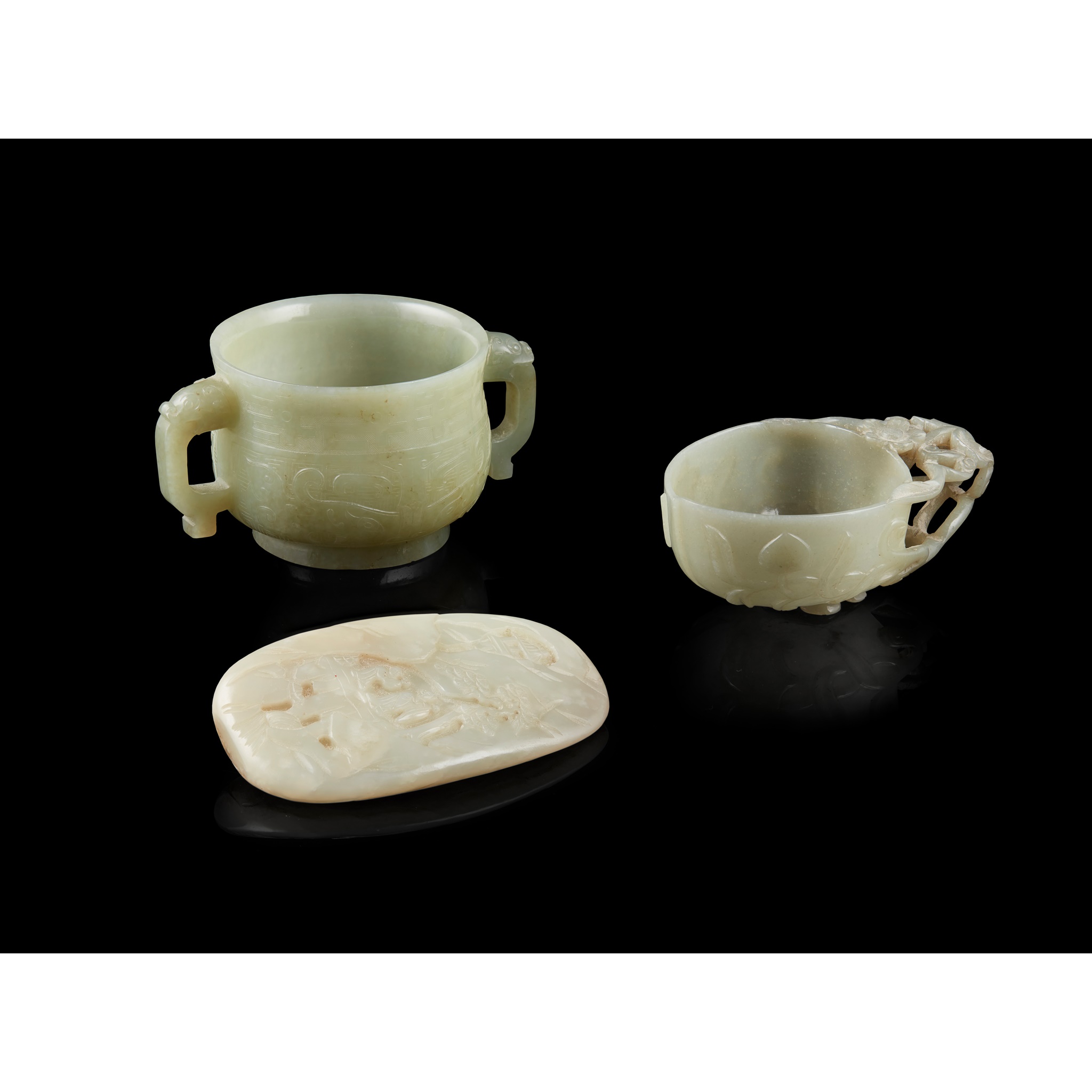 GROUP OF THREE JADE CARVINGS