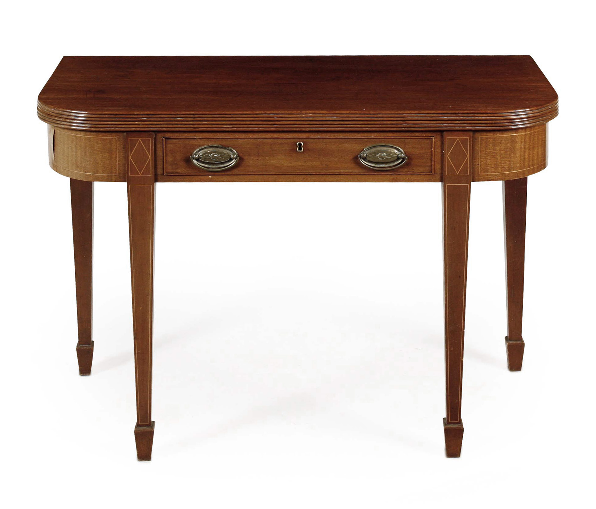 GEORGE III MAHOGANY FOLD OVER TEA TABLE