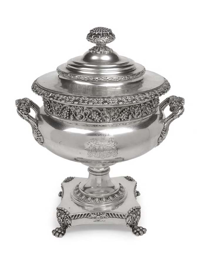 A large twin-handled cup and cover,