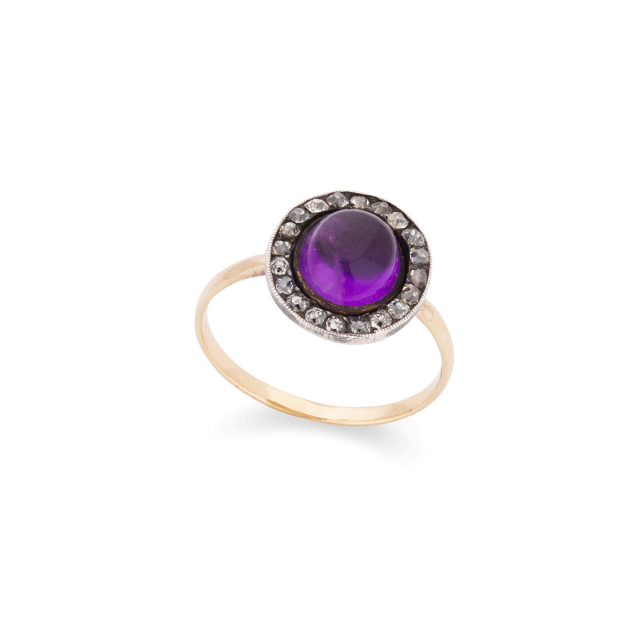 An amethyst and diamond ring