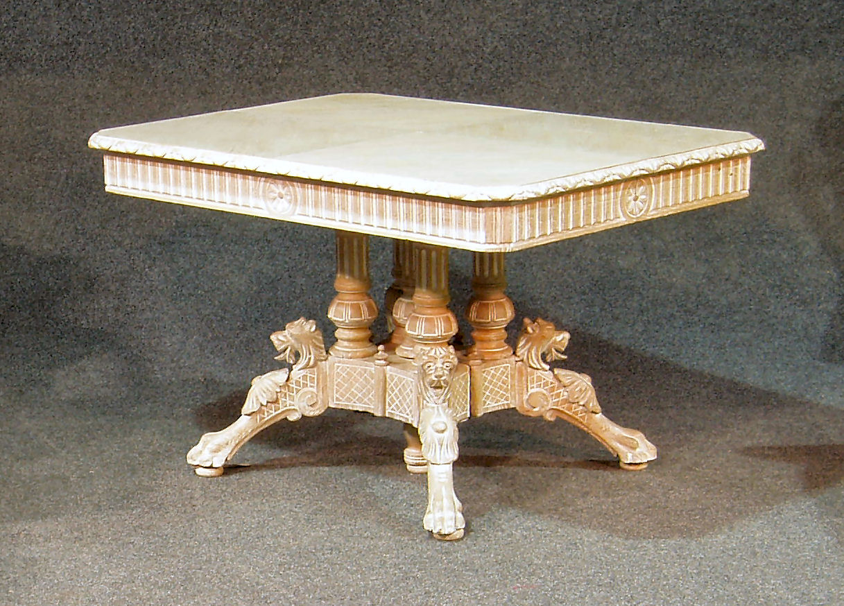 A French style limed oak extending center table