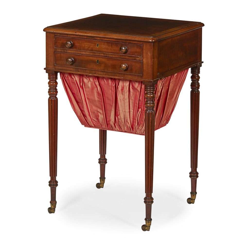REGENCY MAHOGANY AND ROSEWOOD WORK TABLE ATTRIBUTED TO GILLOWS