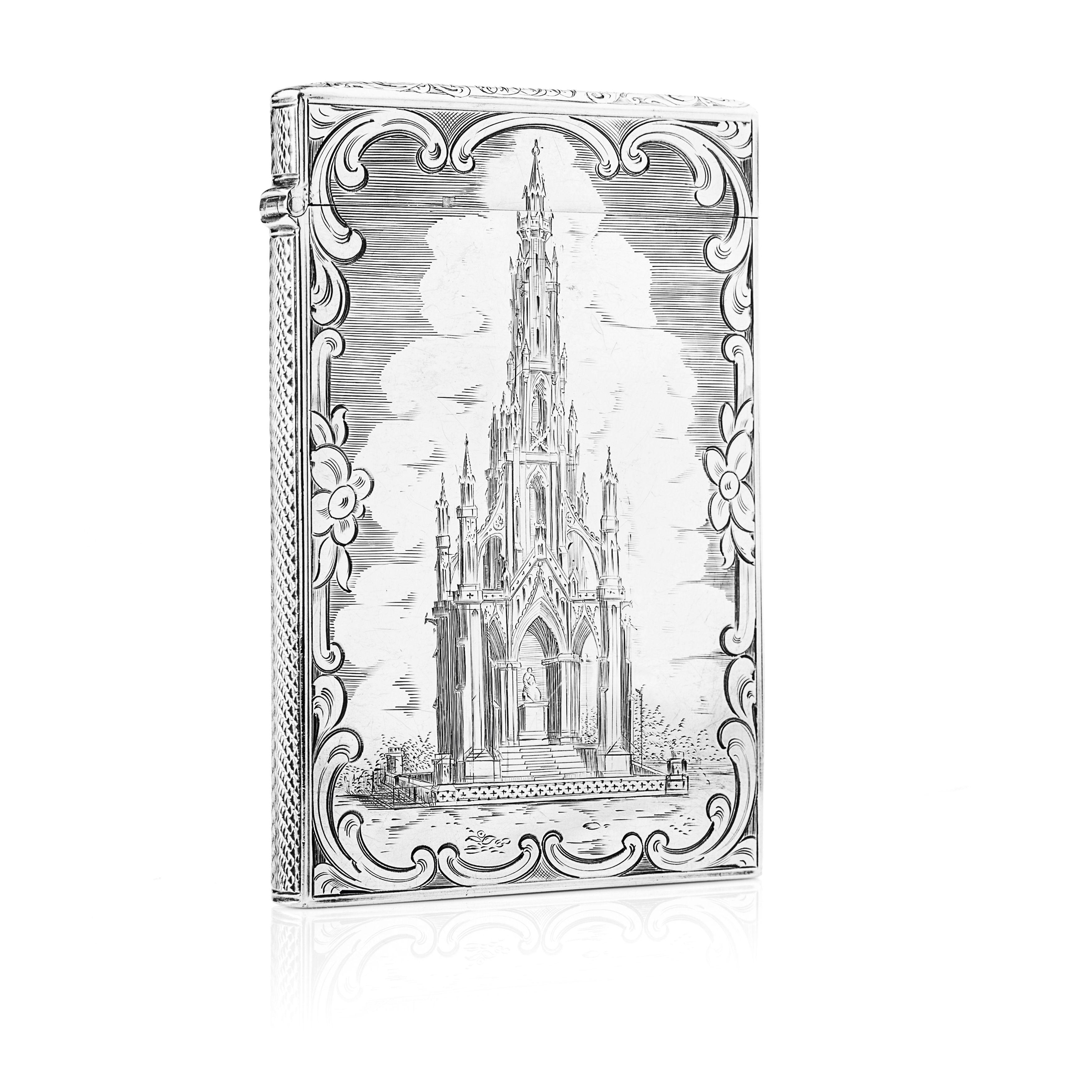 A scarce Victorian 'Castle top' card case