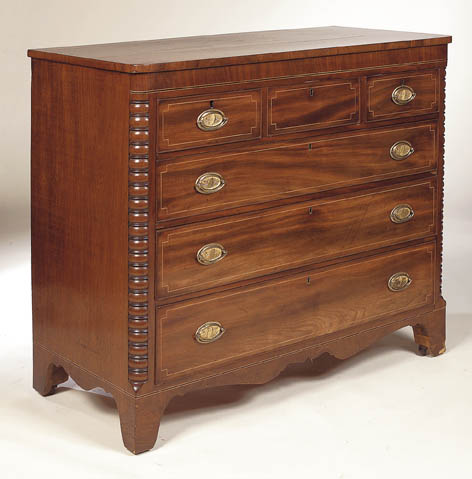 A Scottish early 19th century mahogany chest of drawers,