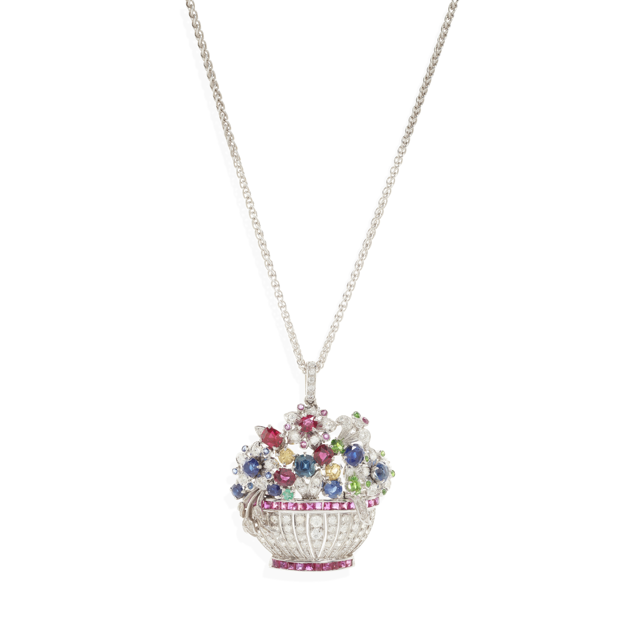 A multi-gem giardinetto pendant necklace