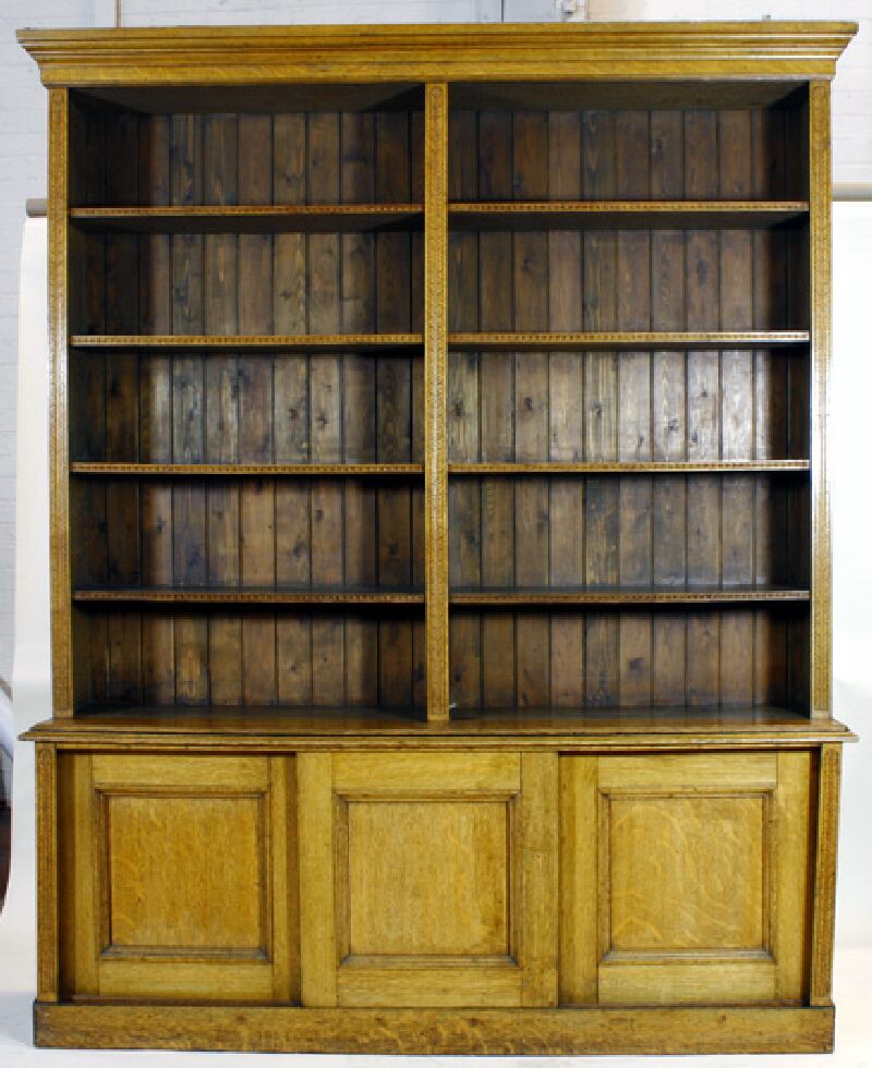 A 19th century oak open bookcase