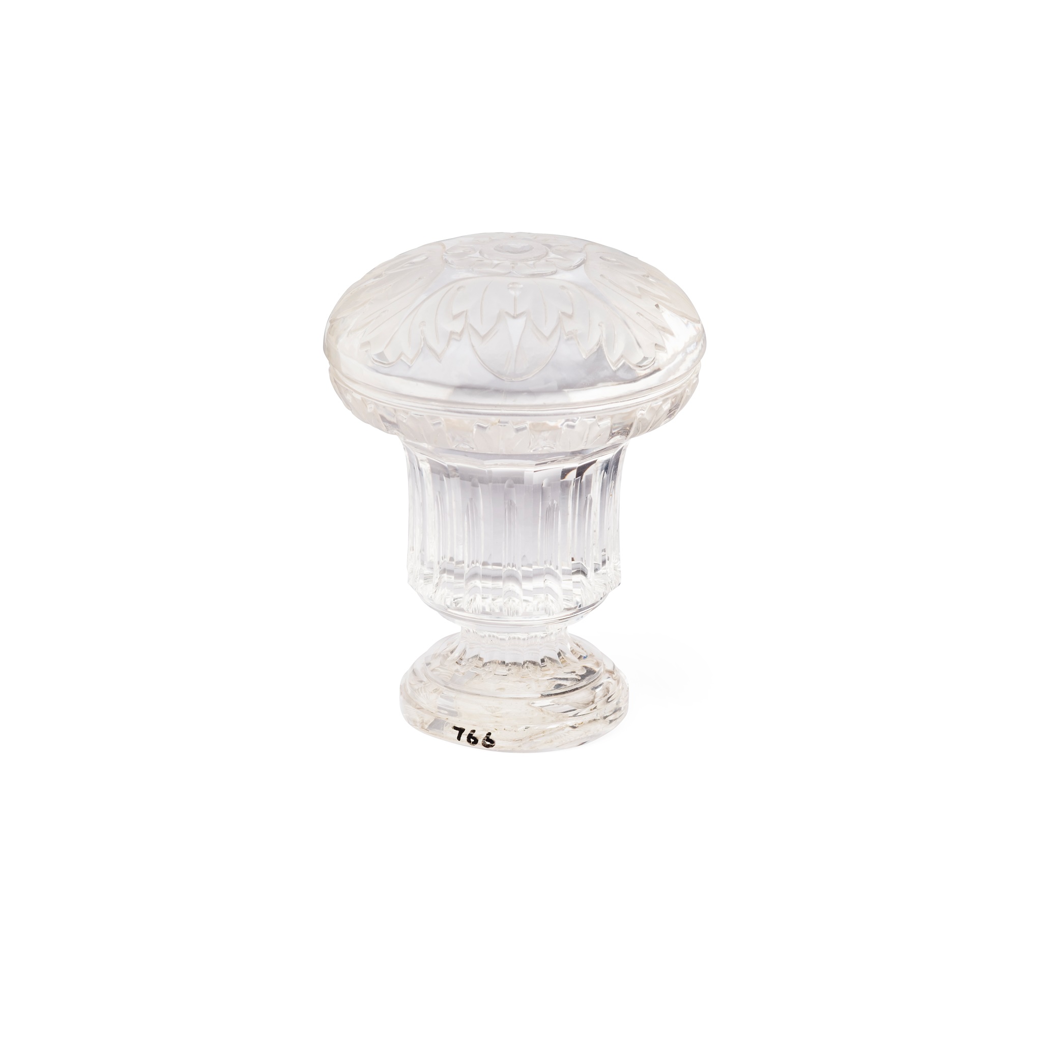 A LARGE CARVED ROCK CRYSTAL DESK SEAL, CIRCA 1890