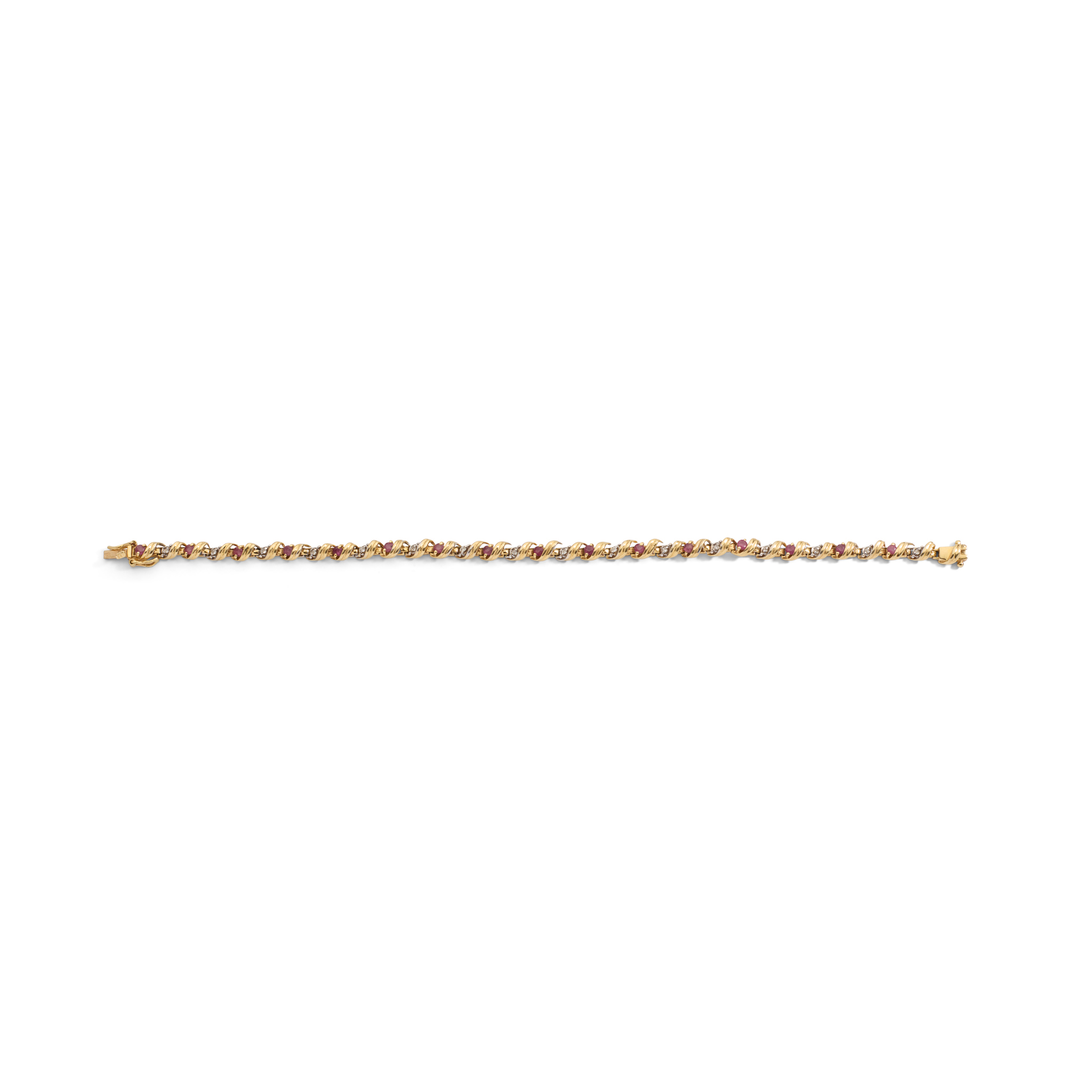 A ruby and diamond bracelet