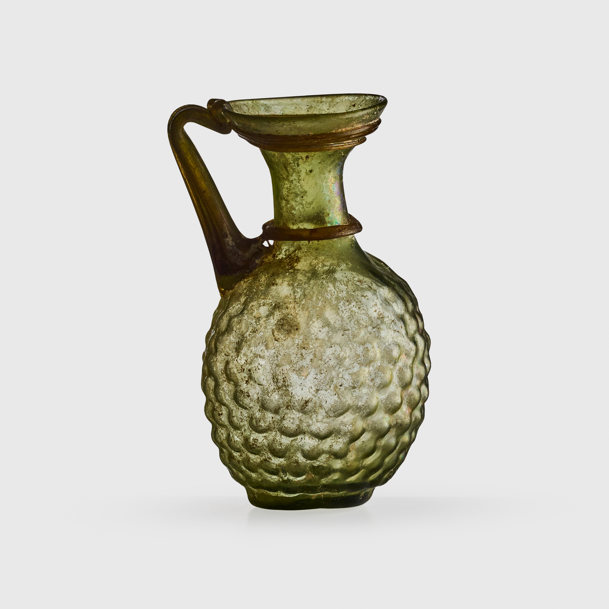 ROMAN GREEN GLASS "GRAPE" JUG