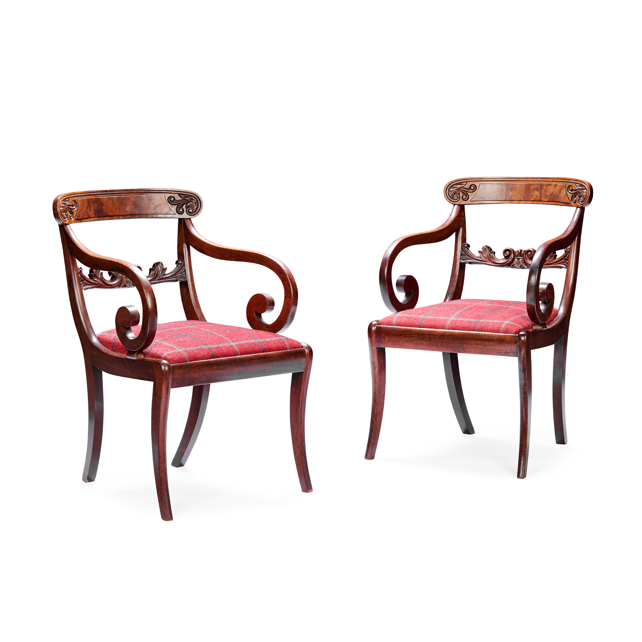 PAIR OF REGENCY MAHOGANY ARMCHAIRS