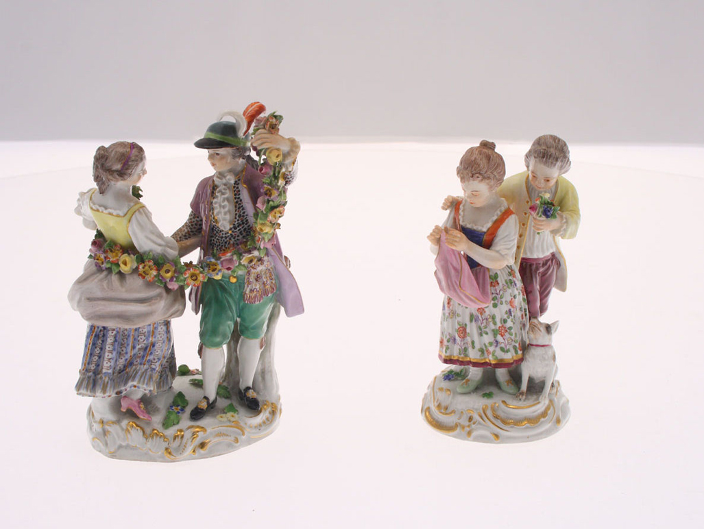 Two 19th century Meissen porcelain figure groups