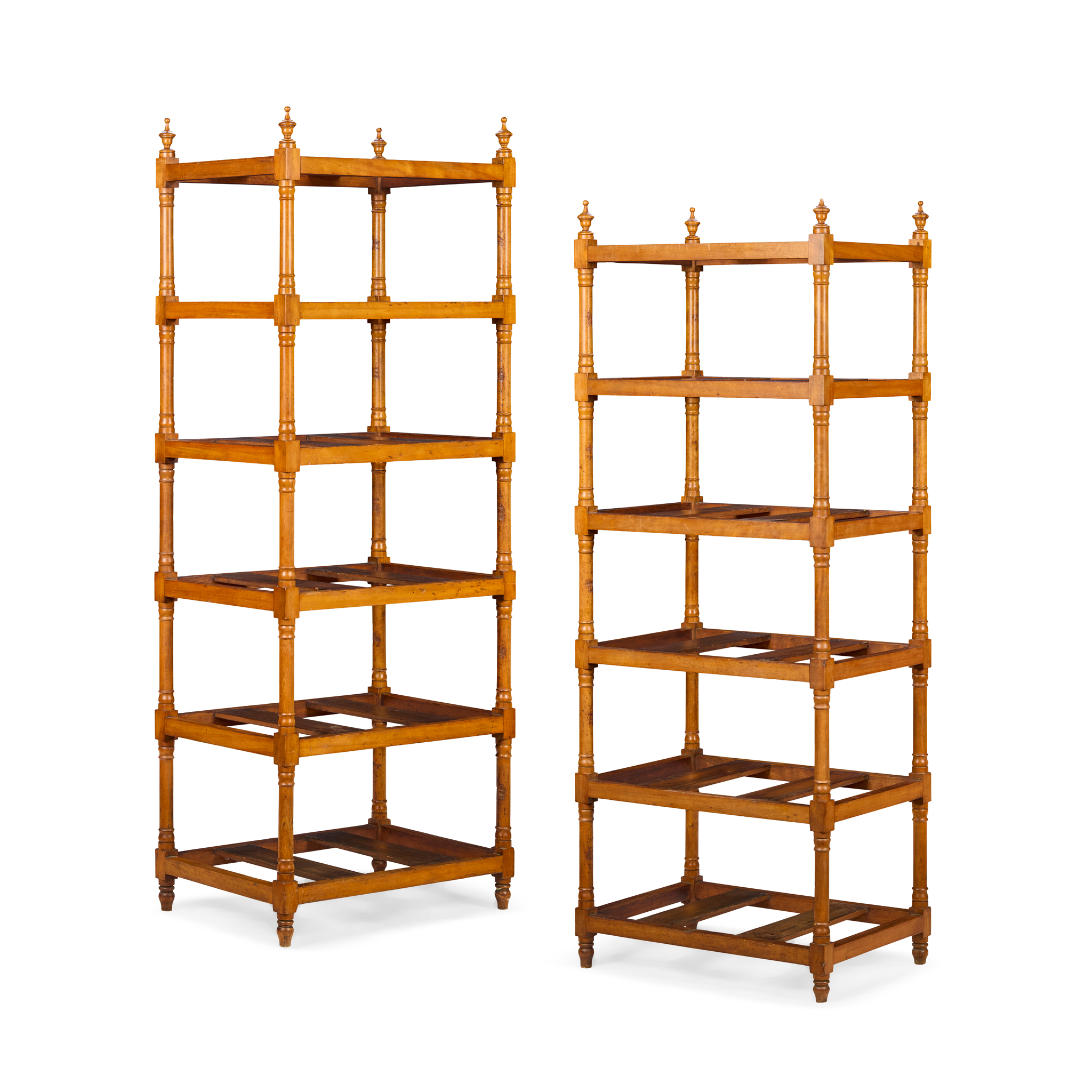 PAIR OF LATE VICTORIAN FRUITWOOD DEED RACKS
