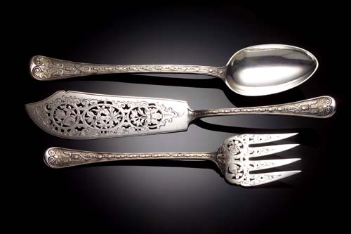 A Victorian comprehensive Elizabethan pattern canteen of cutlery,