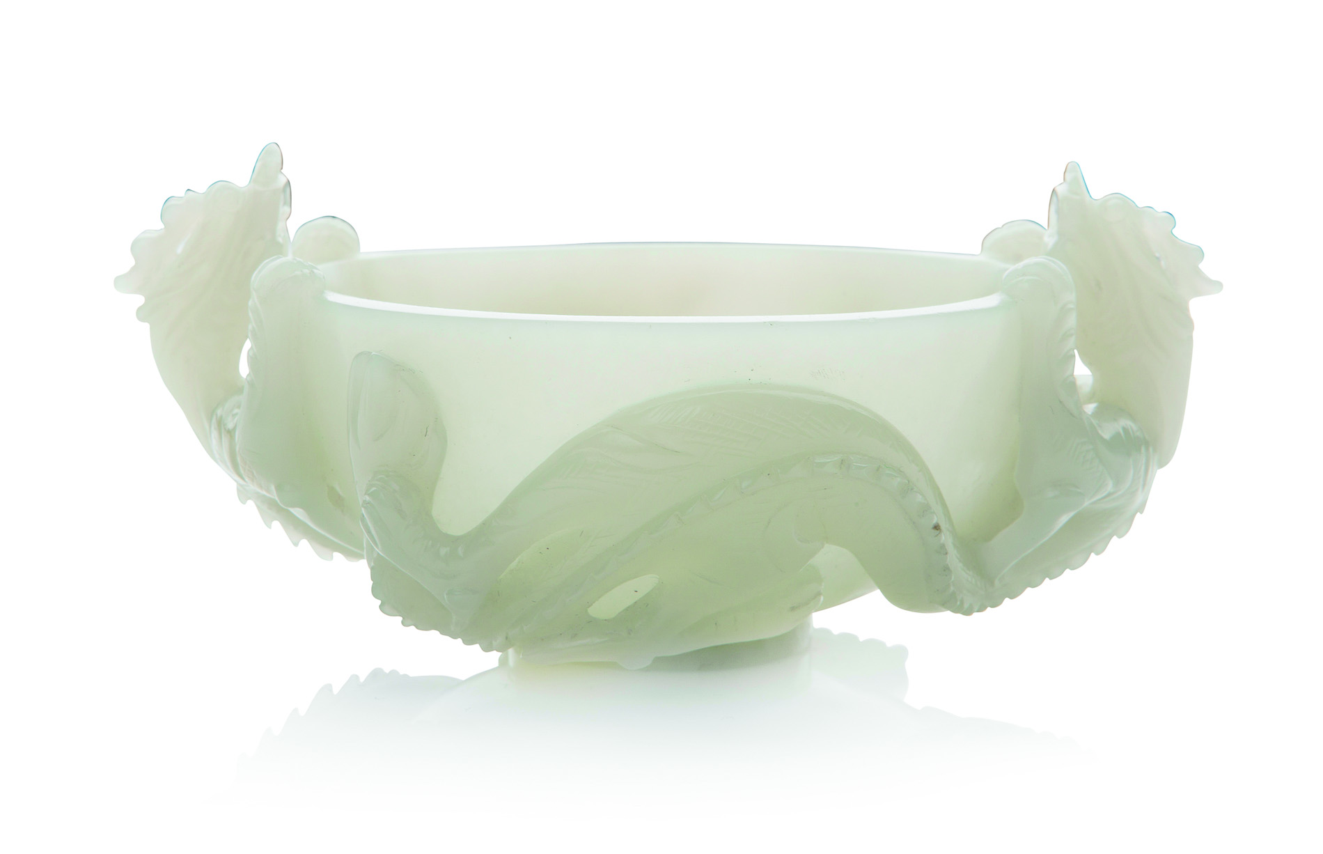 CELADON JADE DRAGON BOWL