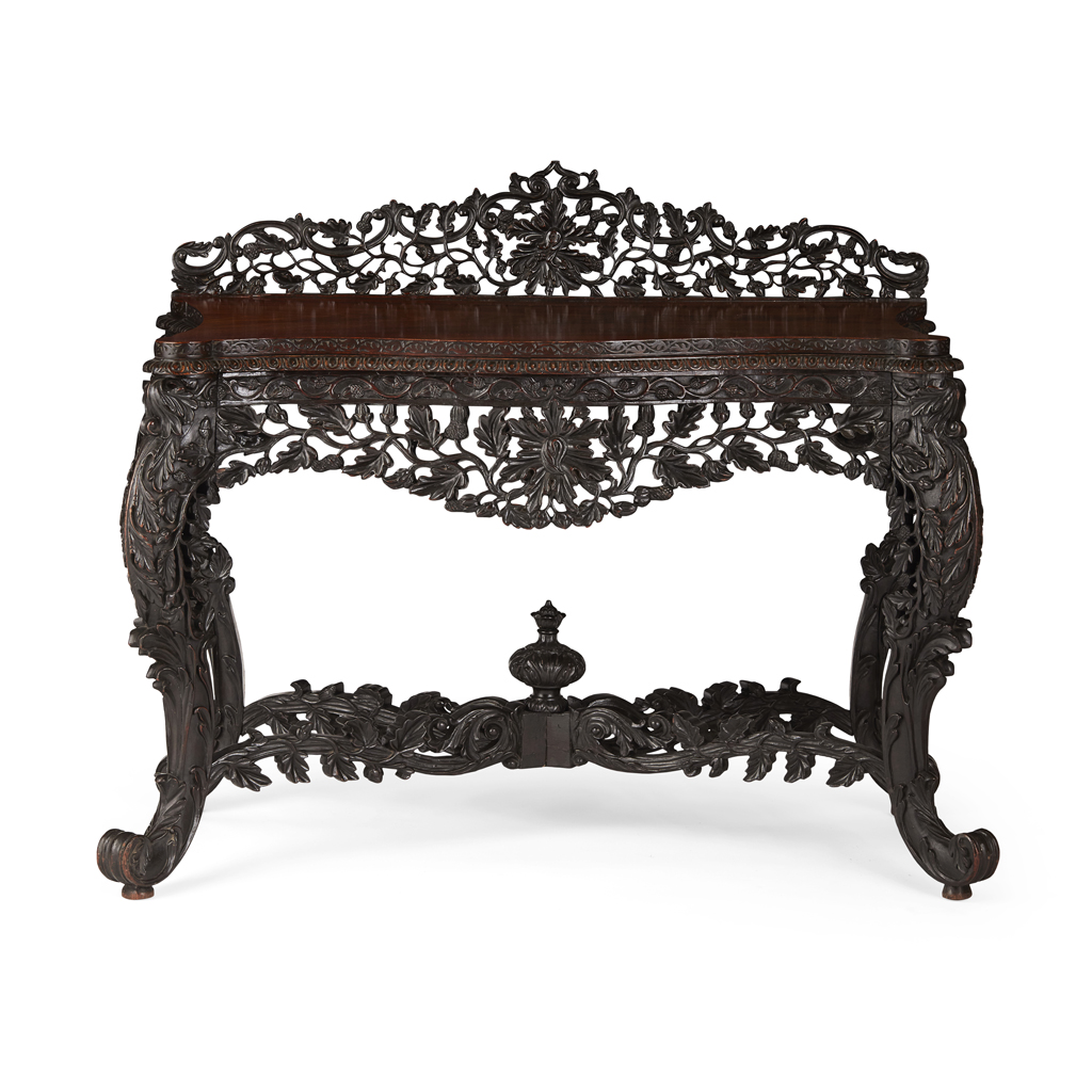 BURMESE CARVED HARDWOOD SIDE TABLE