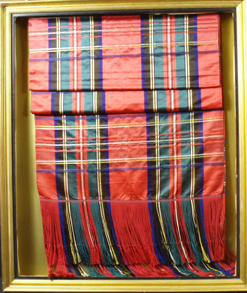 A Victorian Royal Stuart silk tartan scarf