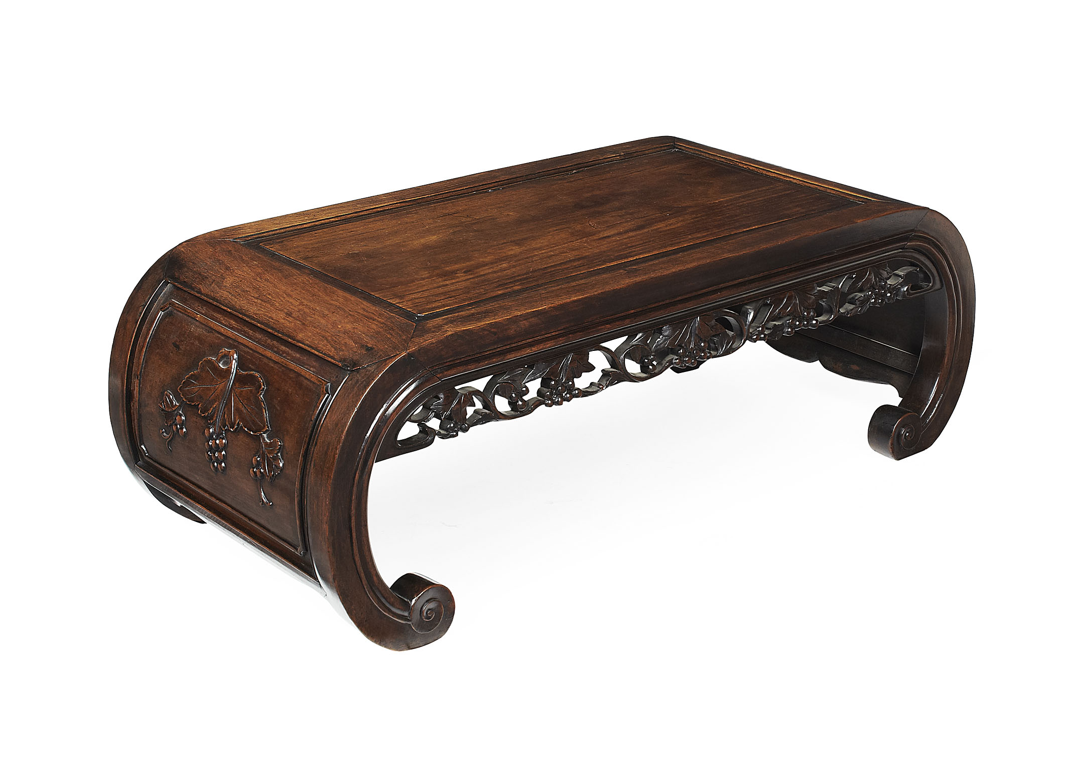 CHINESE CARVED HARDWOOD LOW TABLE