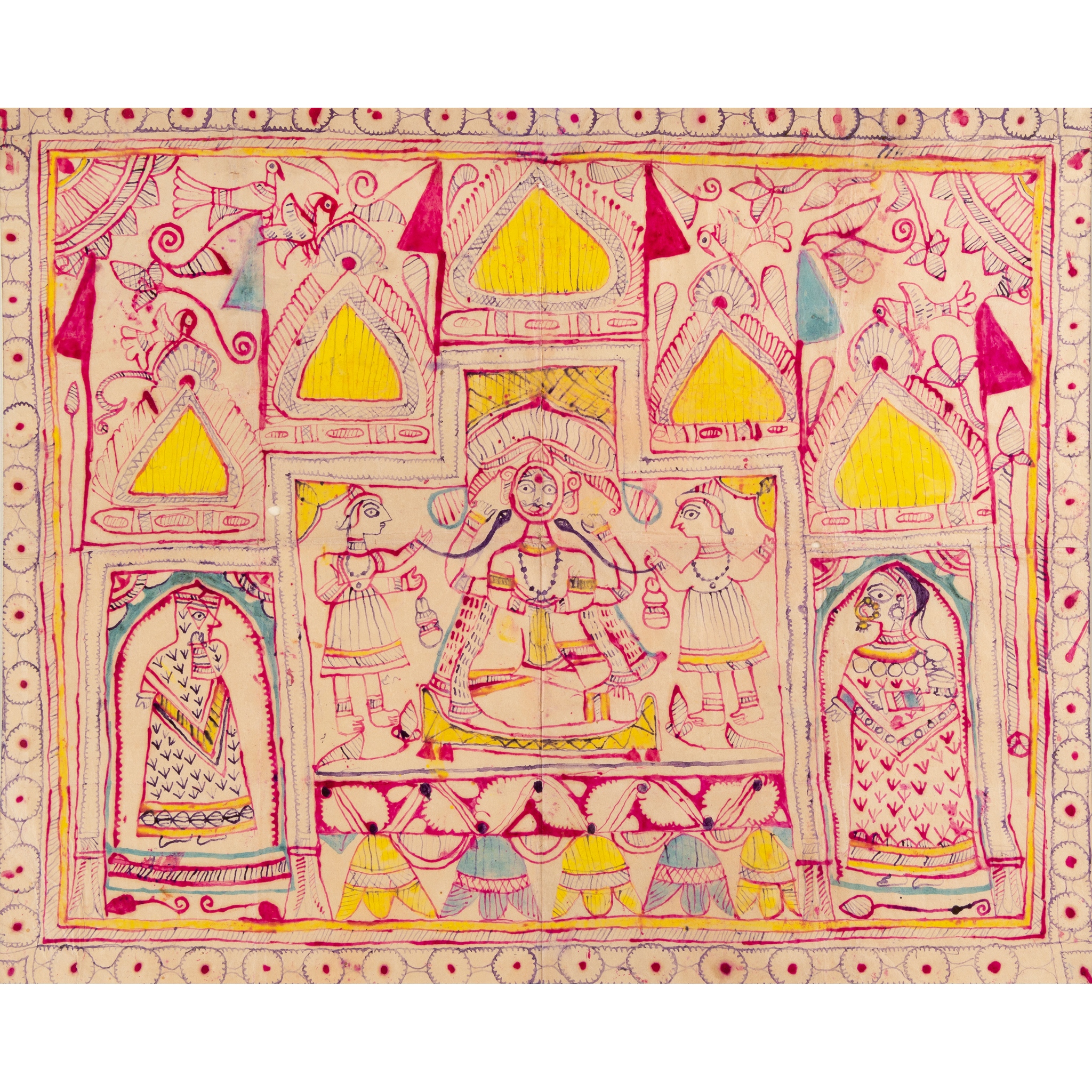 TWO WALL DESIGNS BY A MAITHIL KAYESTH WOMAN