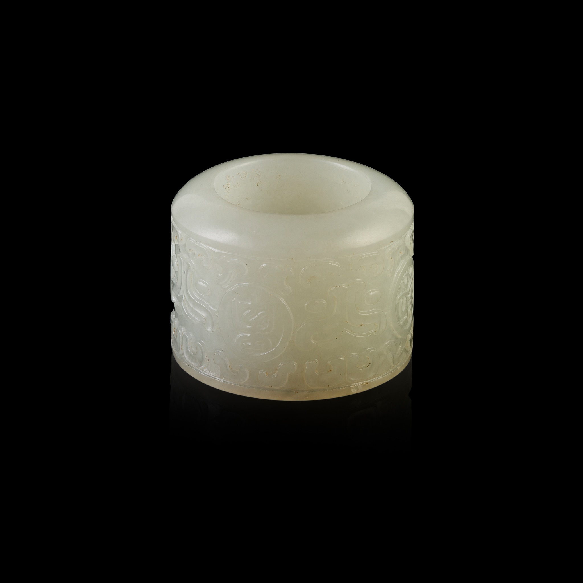 WHITE JADE THUMB RING