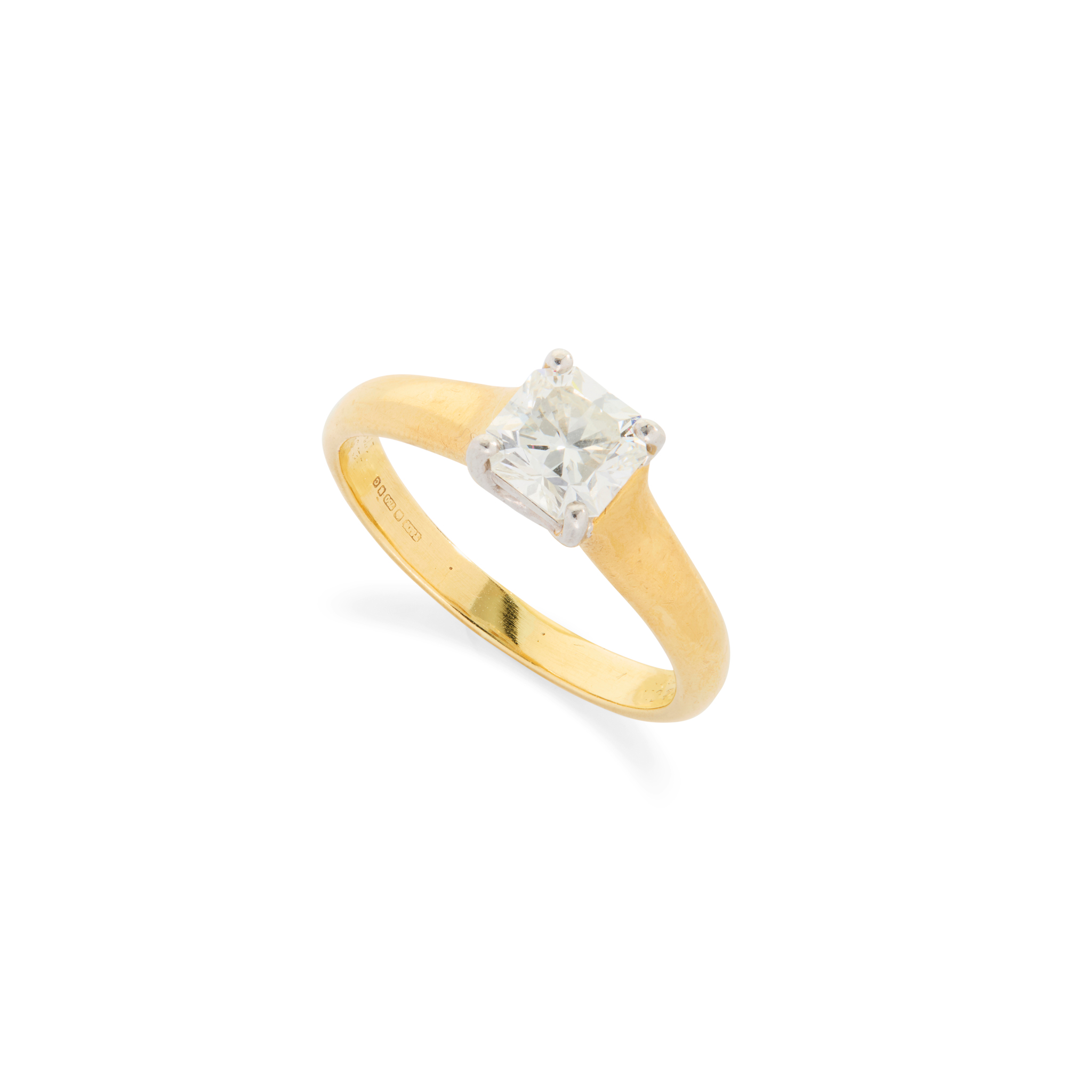 Tiffany & Co: An 18ct gold diamond single-stone ring