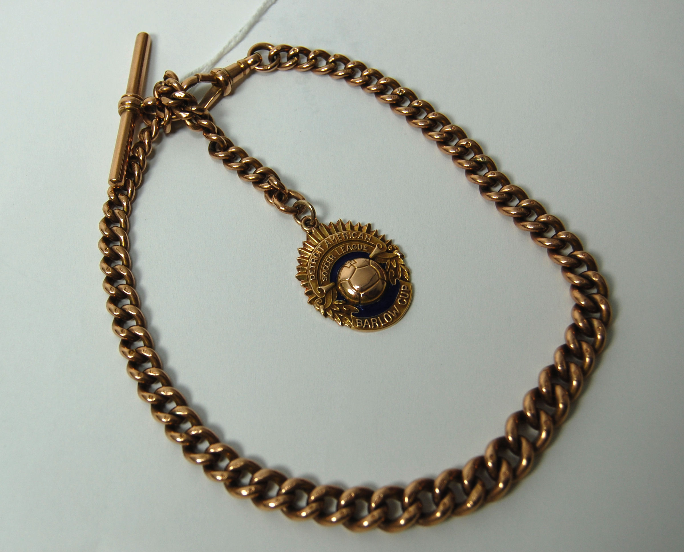 A 9ct gold Albert chain,