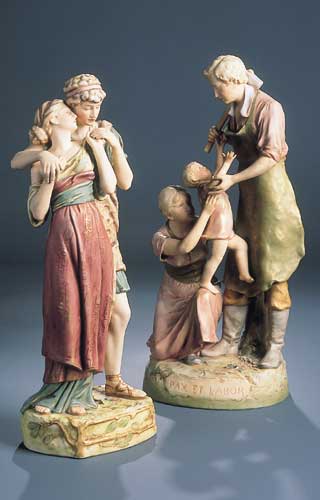 A large Royal Dux figure group of Pax et Labor