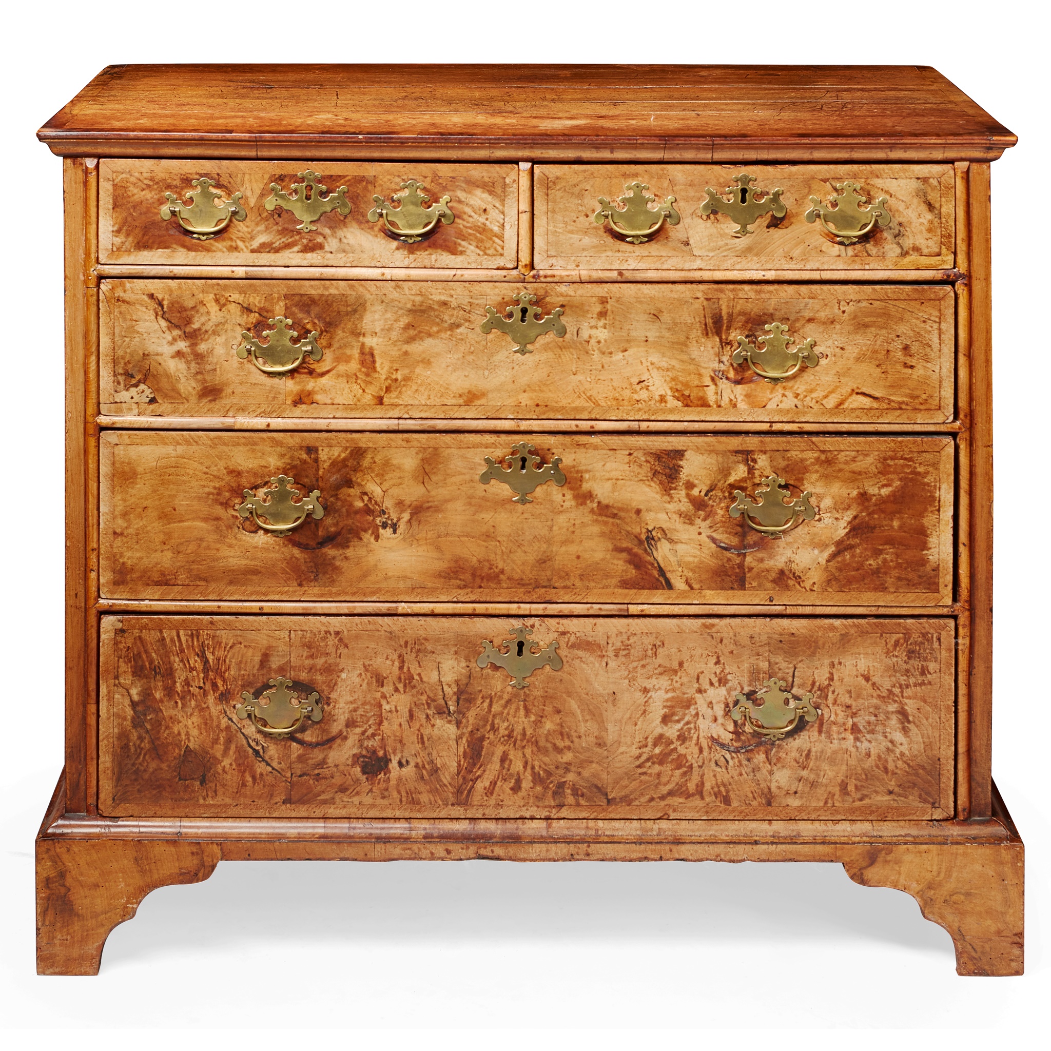 GEORGE I WALNUT CHEST OF DRAWERS