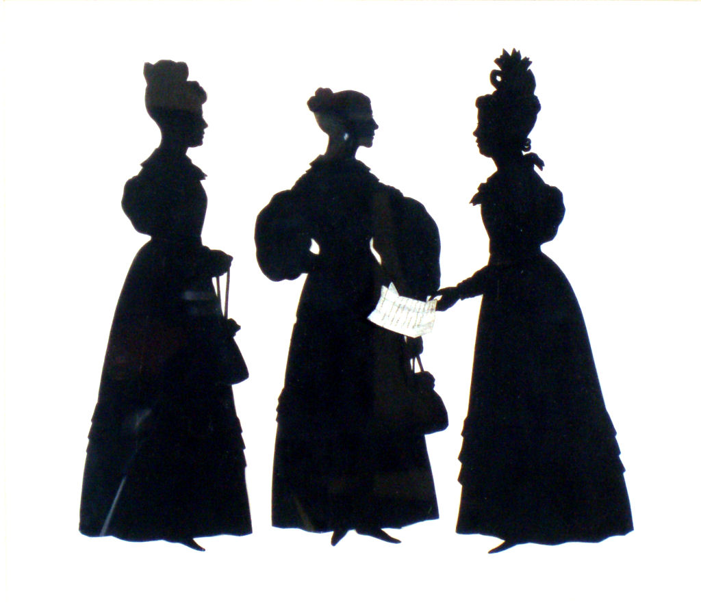An early 19th century silhouette group By August Edouart