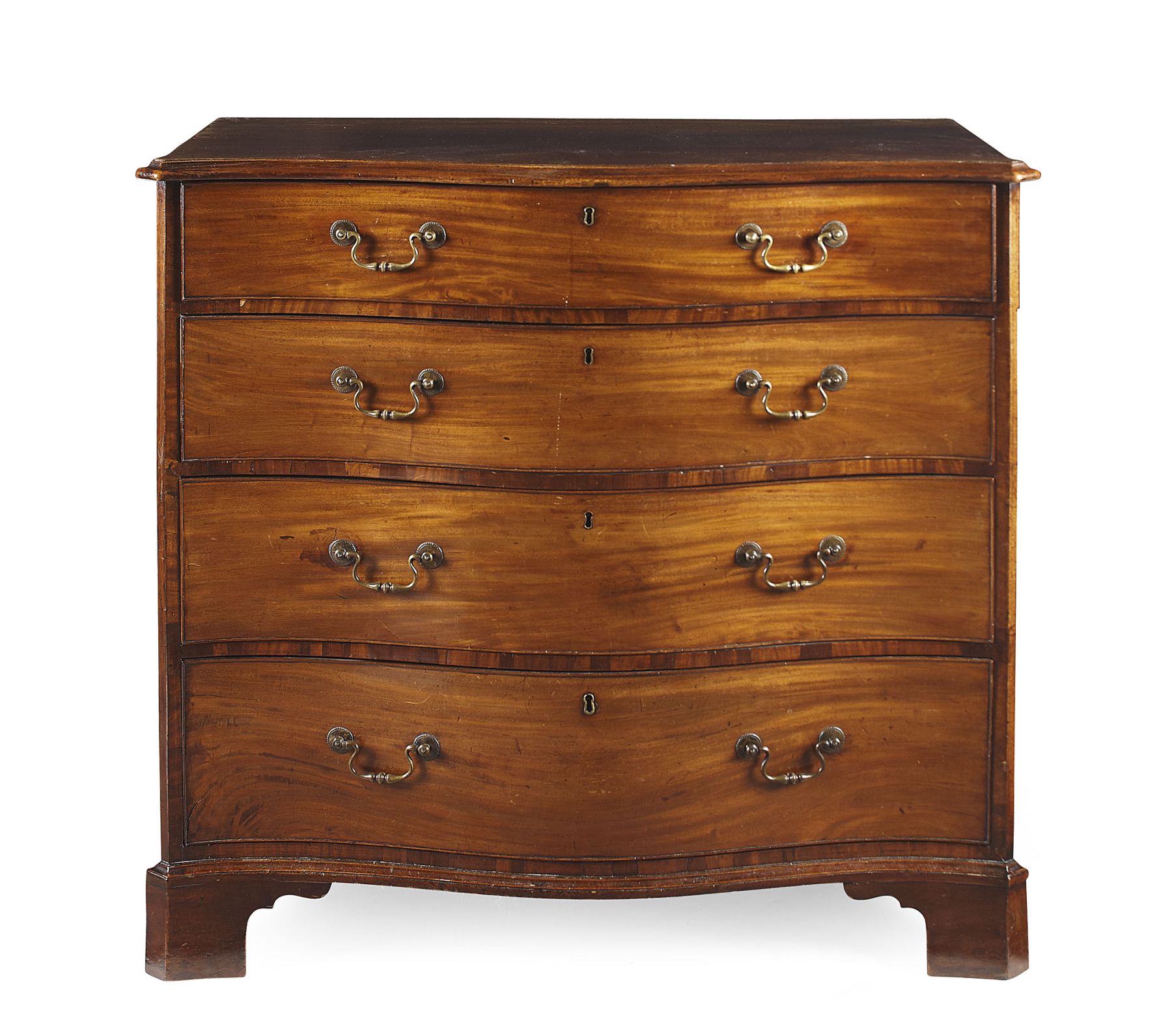 GEORGE III MAHOGANY SERPENTINE CHEST OF DRAWERS