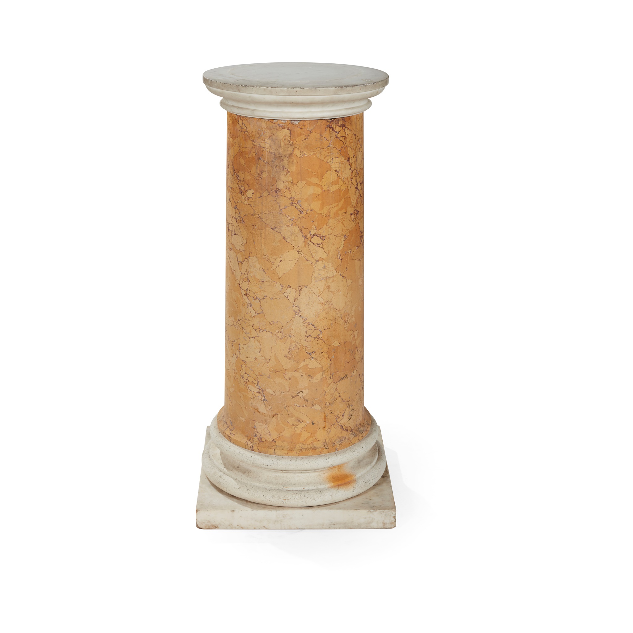 REGENCY WHITE MARBLE AND SCAGLIOLA PEDESTAL COLUMN
