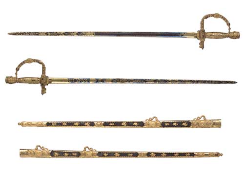 Presentation sword, belt and Freedom scroll