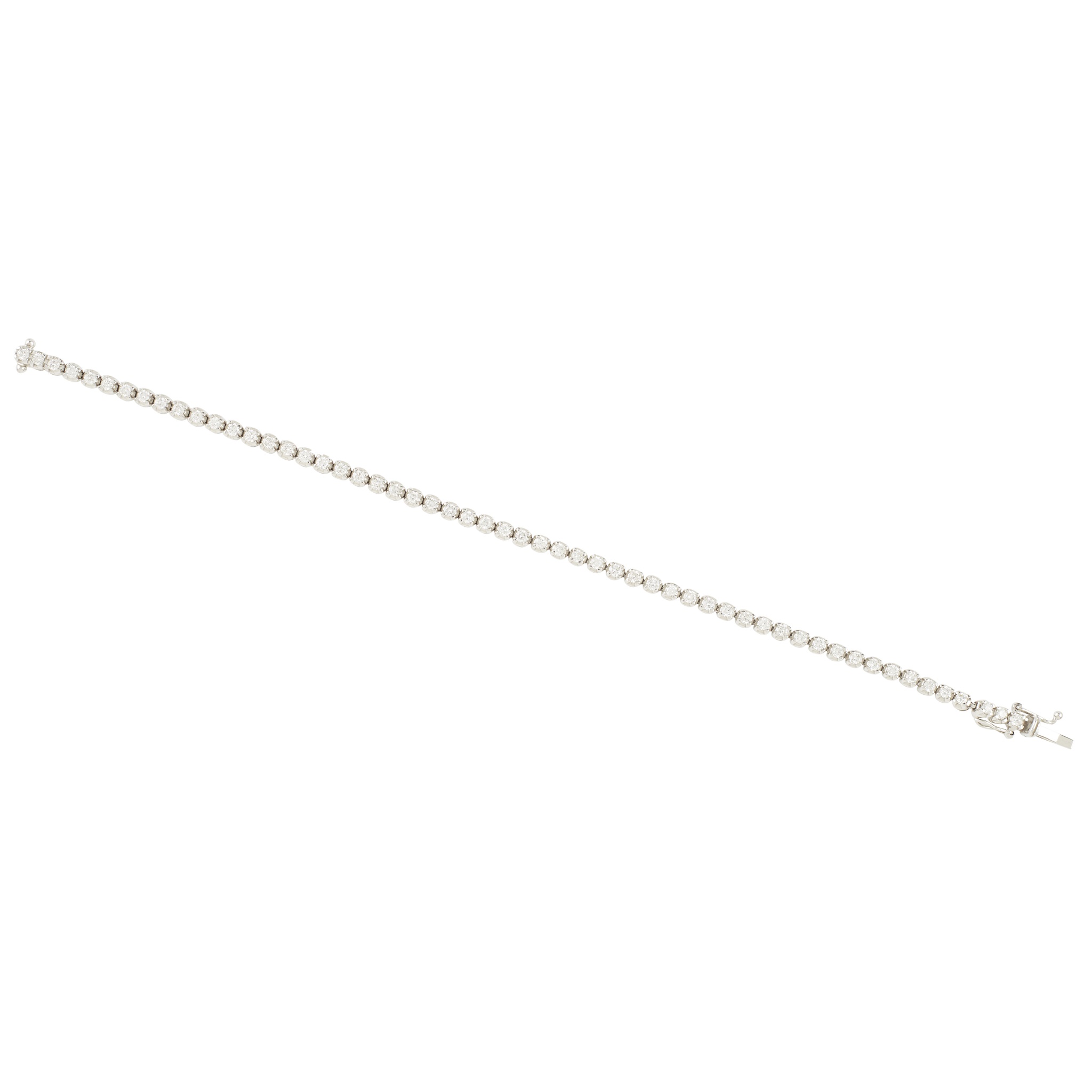 A diamond set line bracelet