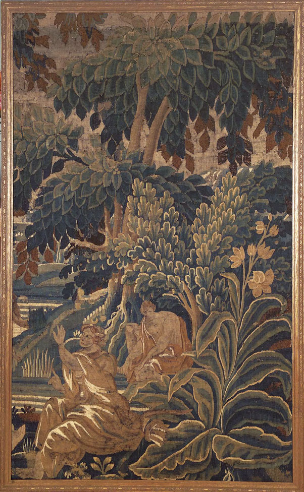 A 17th century verdure tapestry panel,