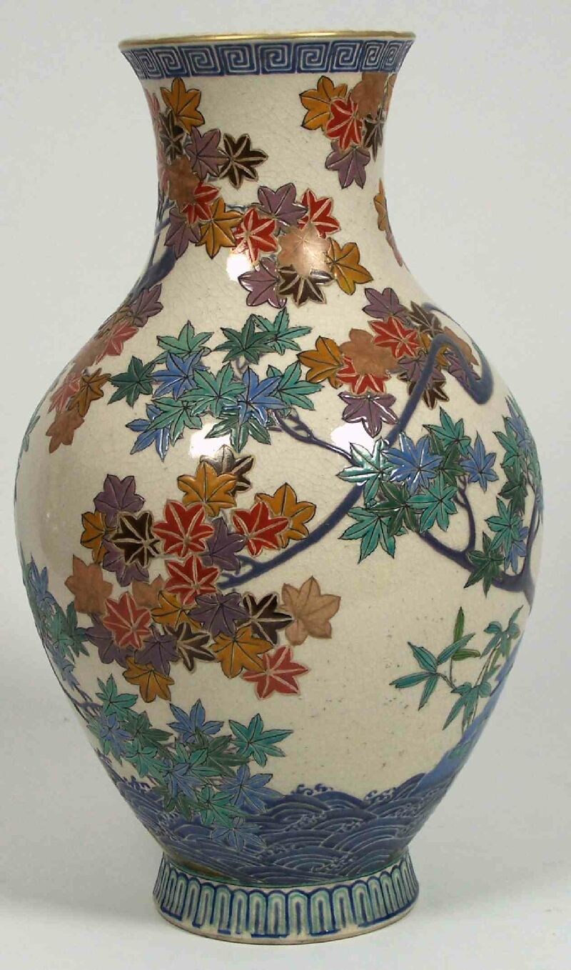 A Japanese satsuma vase Meiji period