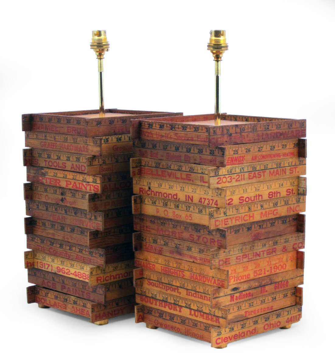 PAIR OF RULER LAMP BASES