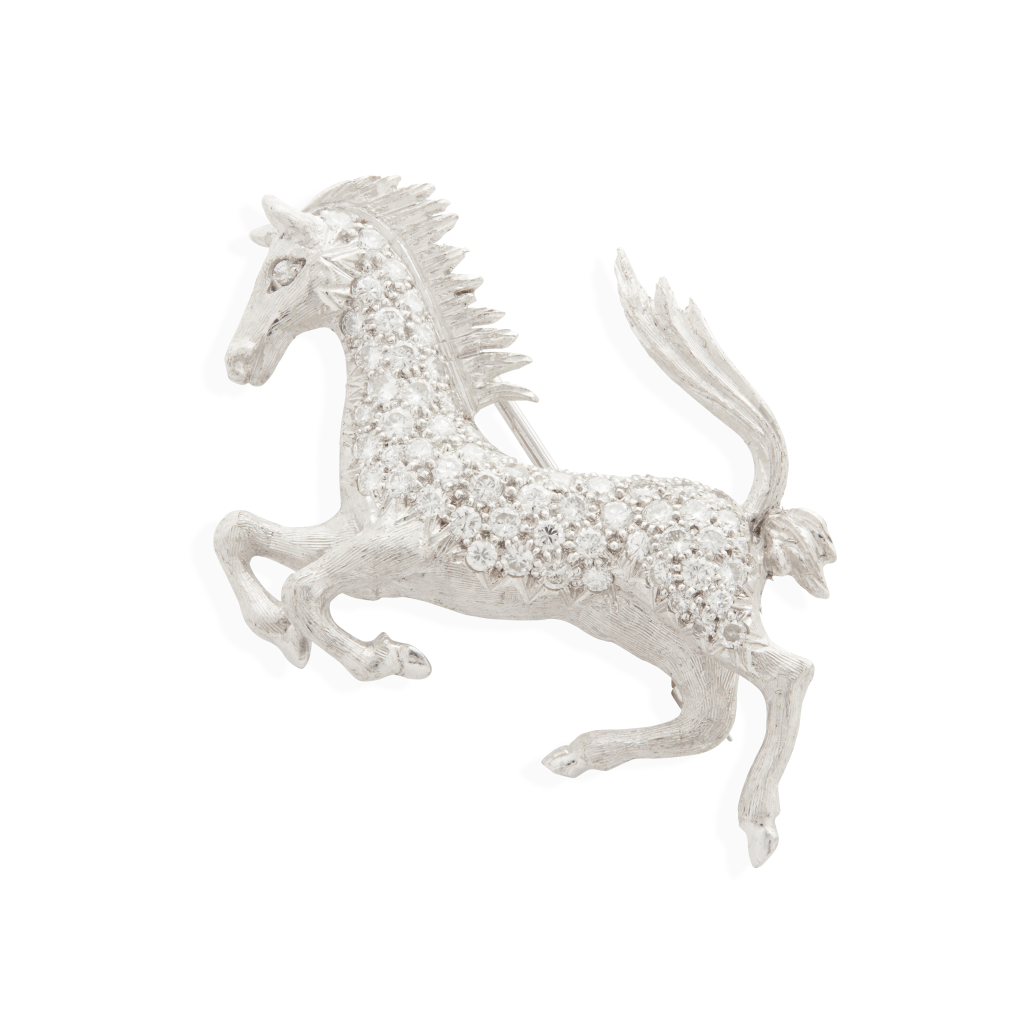 A diamond 'Horse' brooch