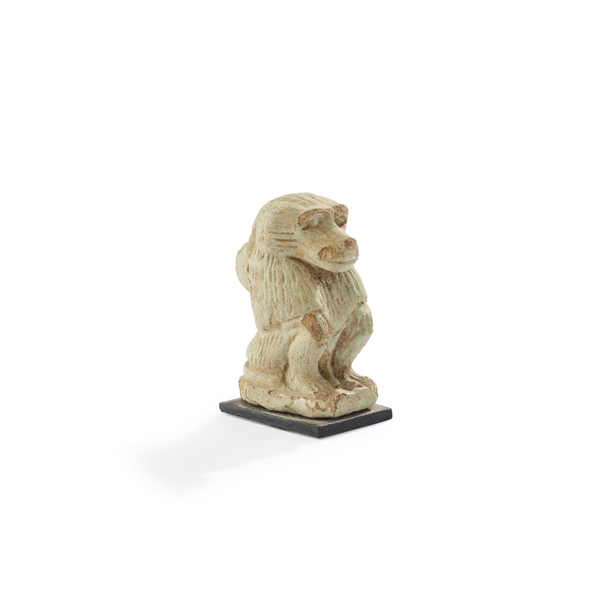 ANCIENT EGYPTIAN FAIENCE AMULET OF KHONSU AS A BABOON
