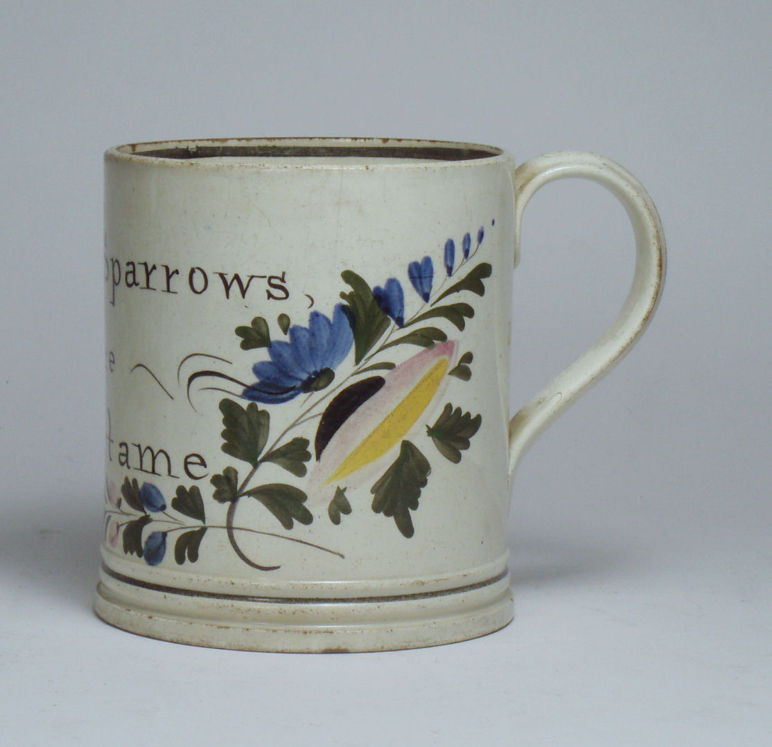 A mid 19th century Scottish pottery mug