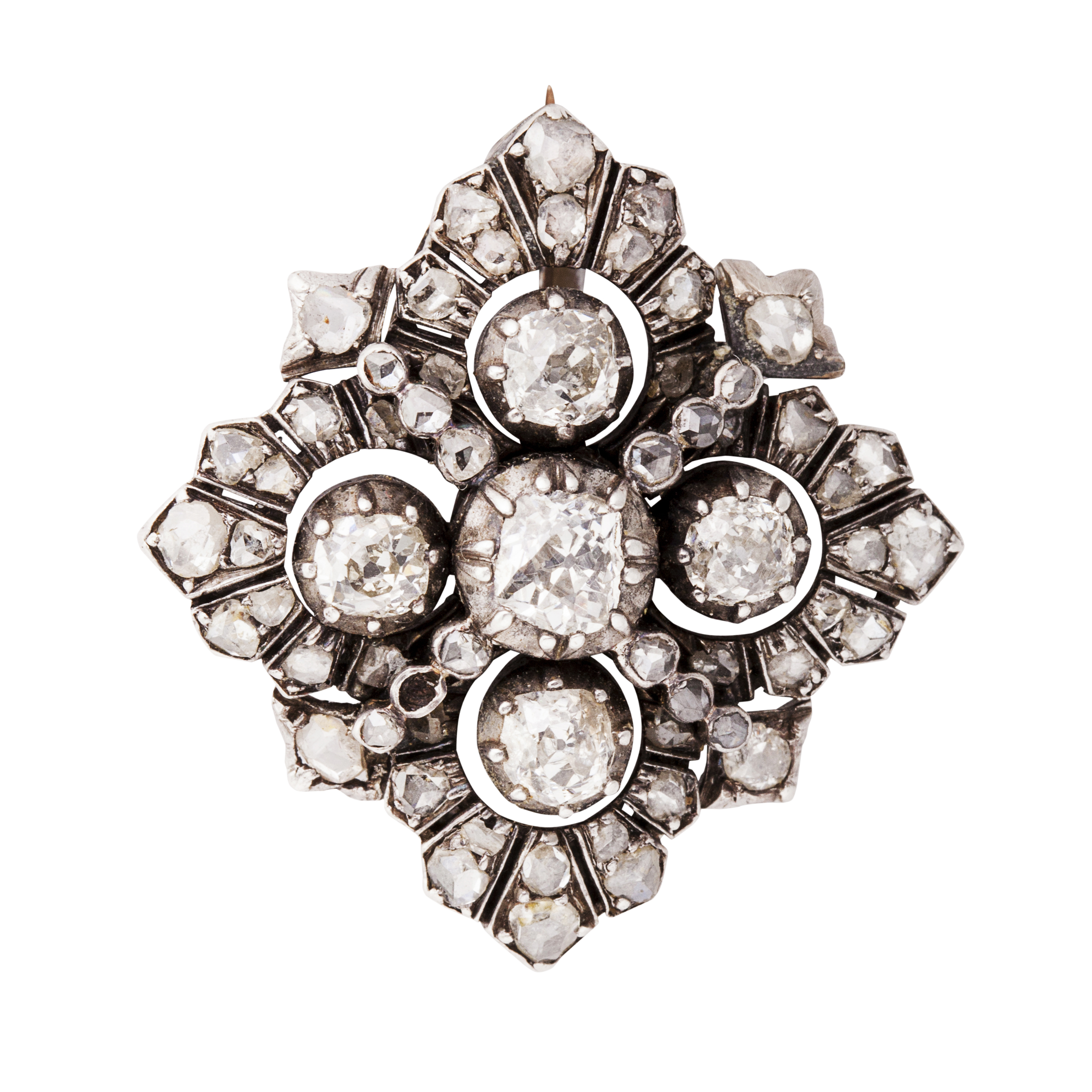 A late 19th century diamond set brooch