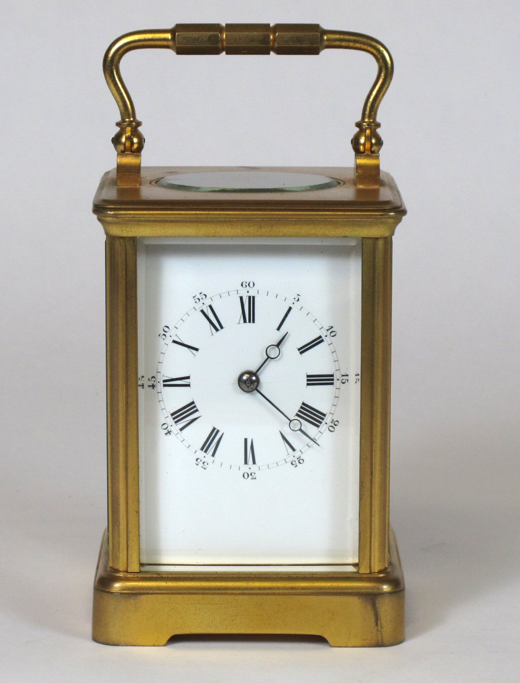 FRENCH GILT METAL CARRIAGE TIMEPIECE