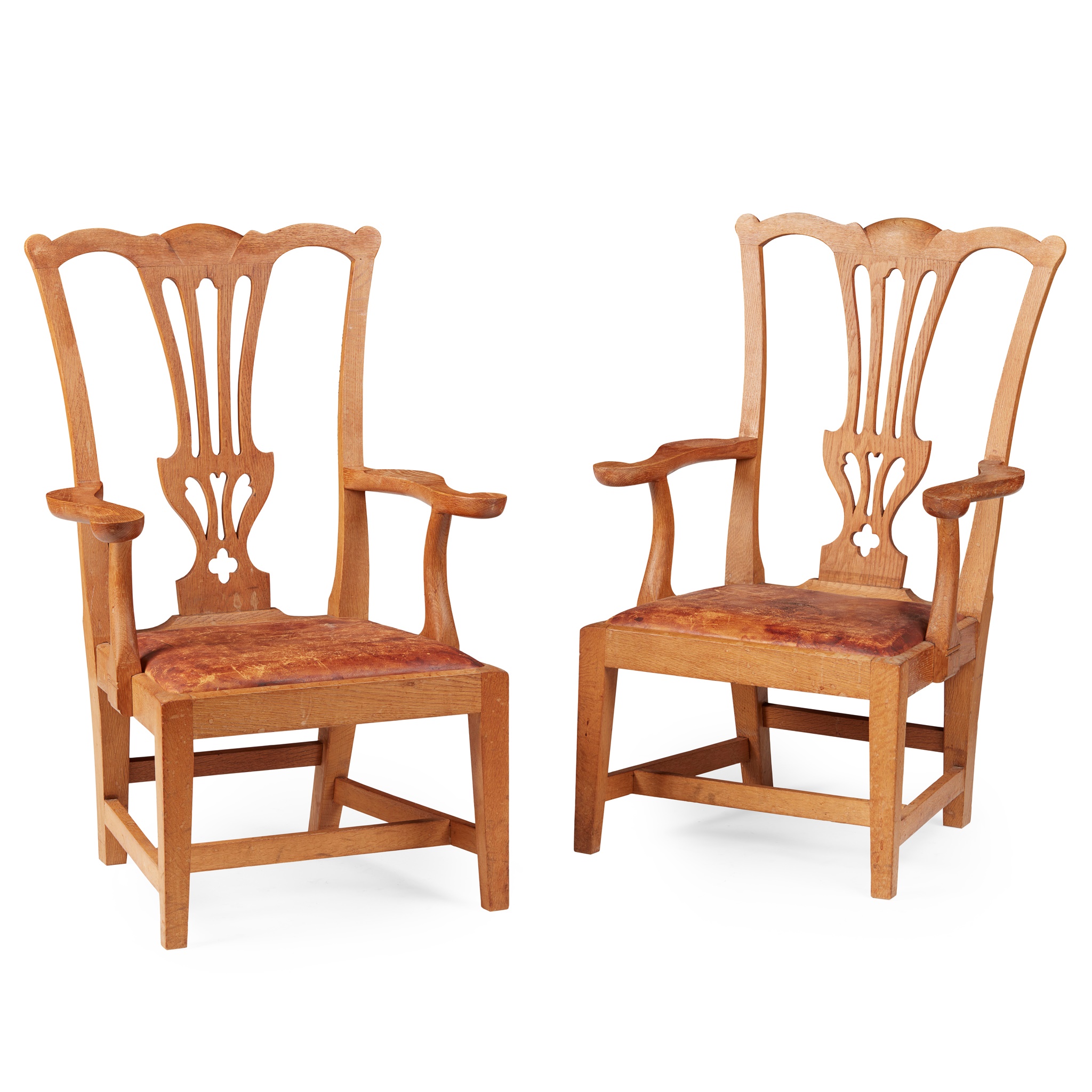 PAIR OF OAK 'GOSSIP' CHAIRS BY WHEELER OF ARNCROACH