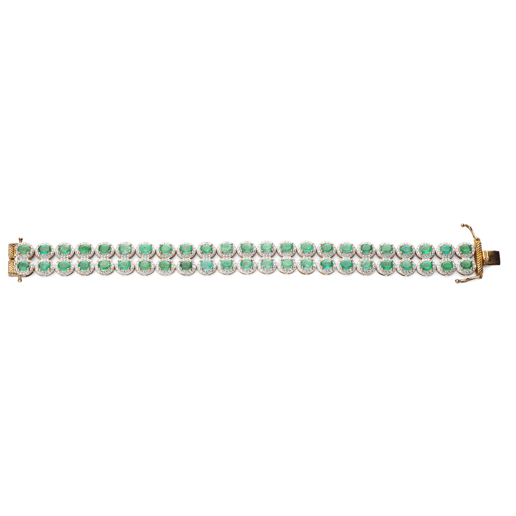 An emerald bracelet