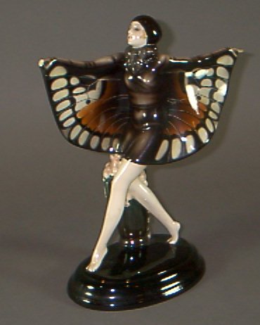 "Butterfly Girl", a Goldscheider porcelain figure by Lorenzl