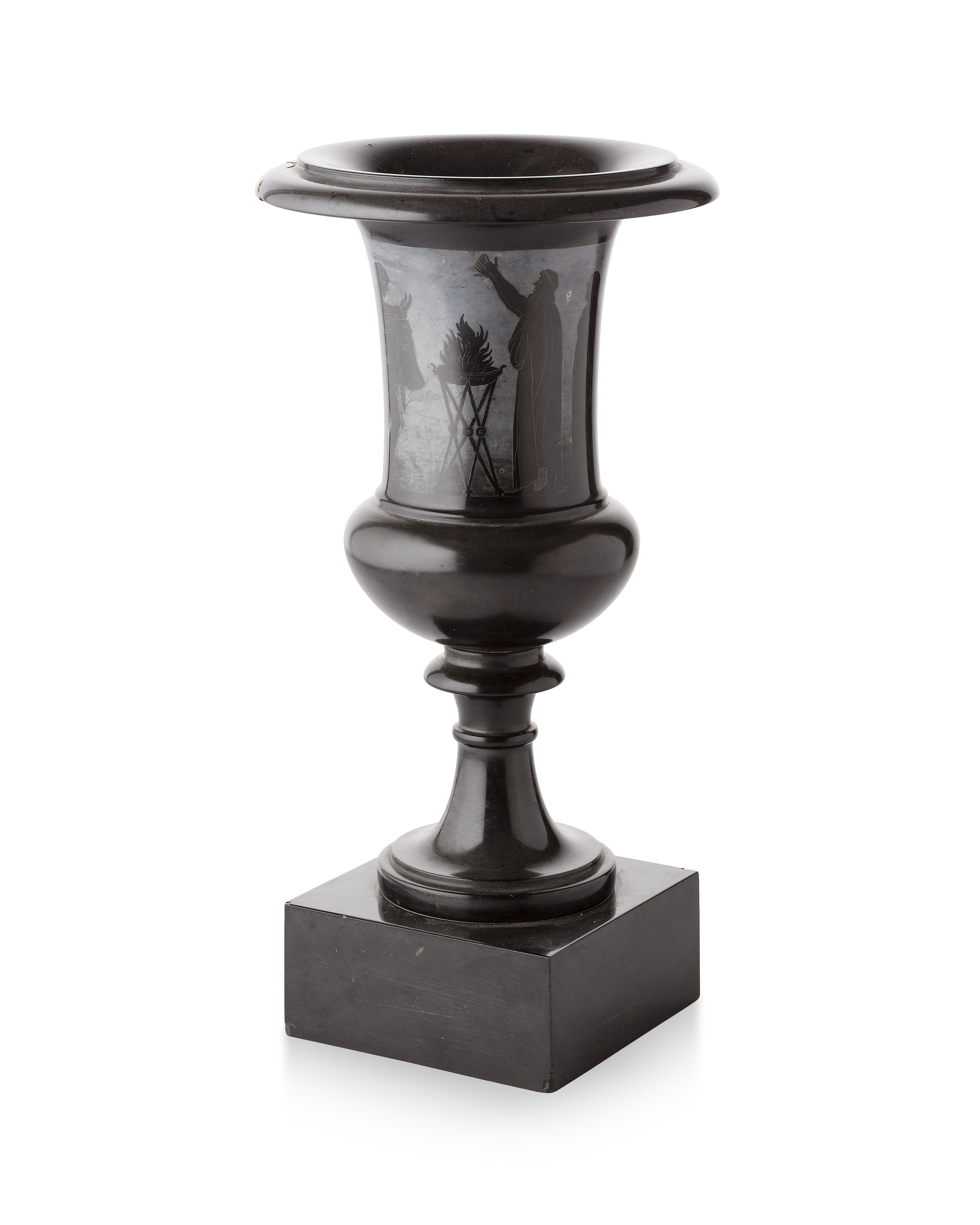 REGENCY ASHFORD BLACK MARBLE ENGRAVED URN