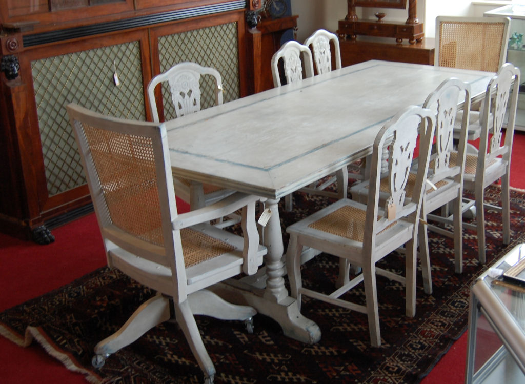 A late 19th century French overpainted dining table