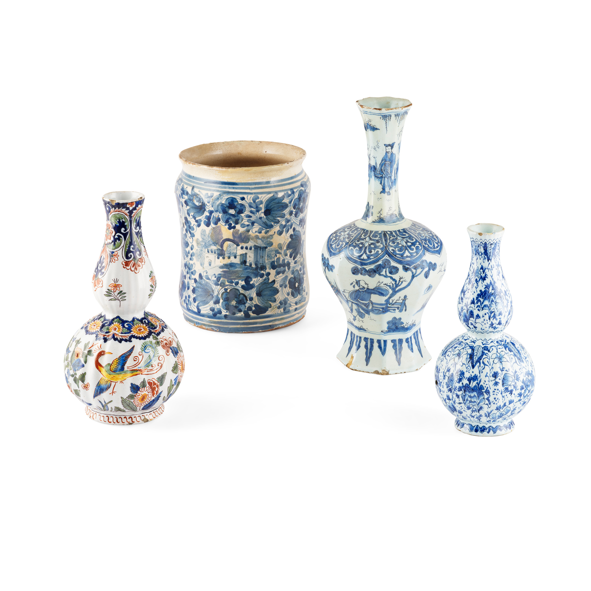 THREE DELFT VASES