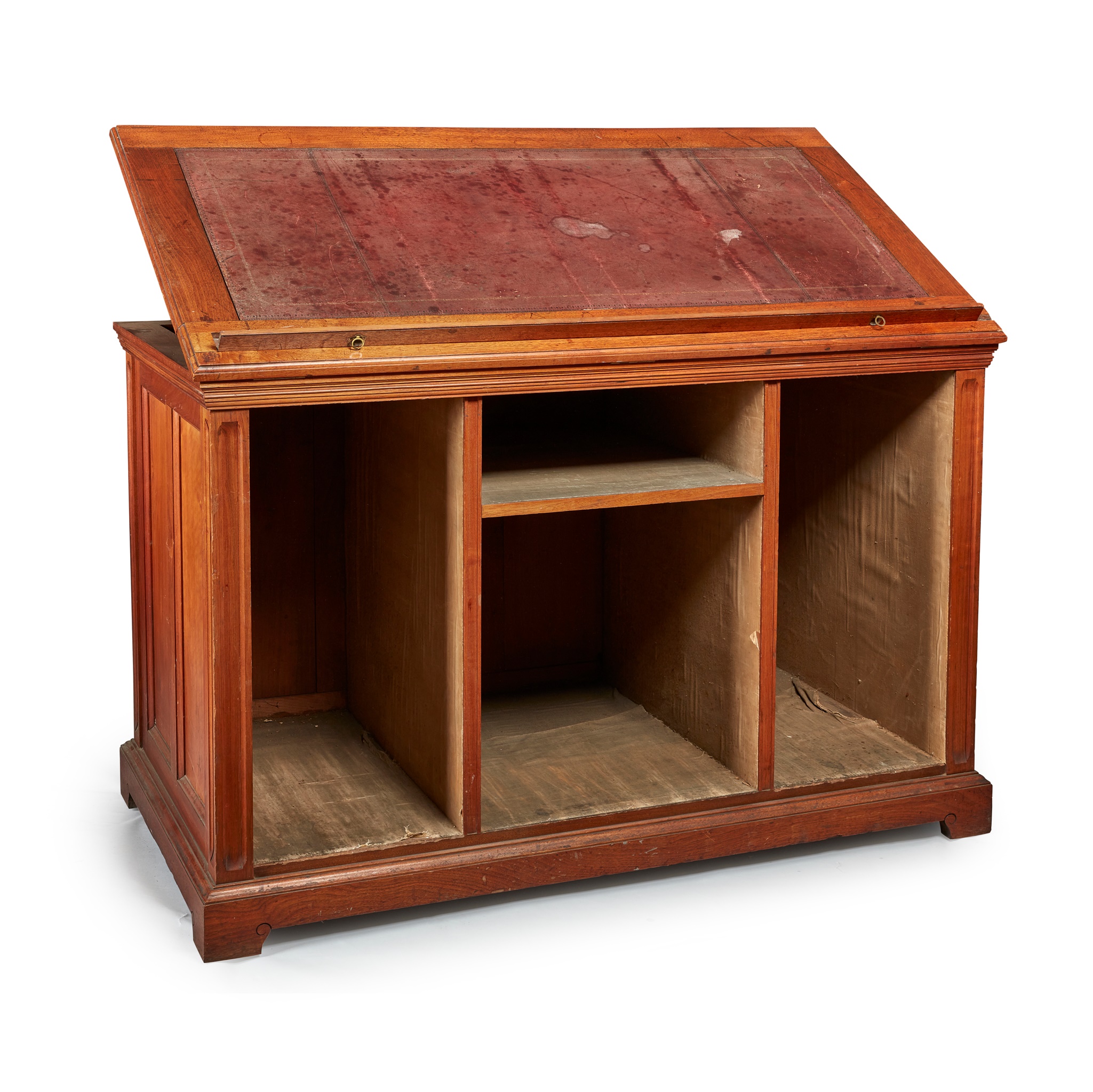 A VICTORIAN WALNUT FOLIO CABINET