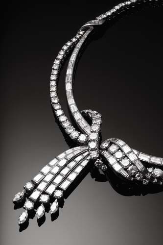 A mid 20th century diamond necklace,