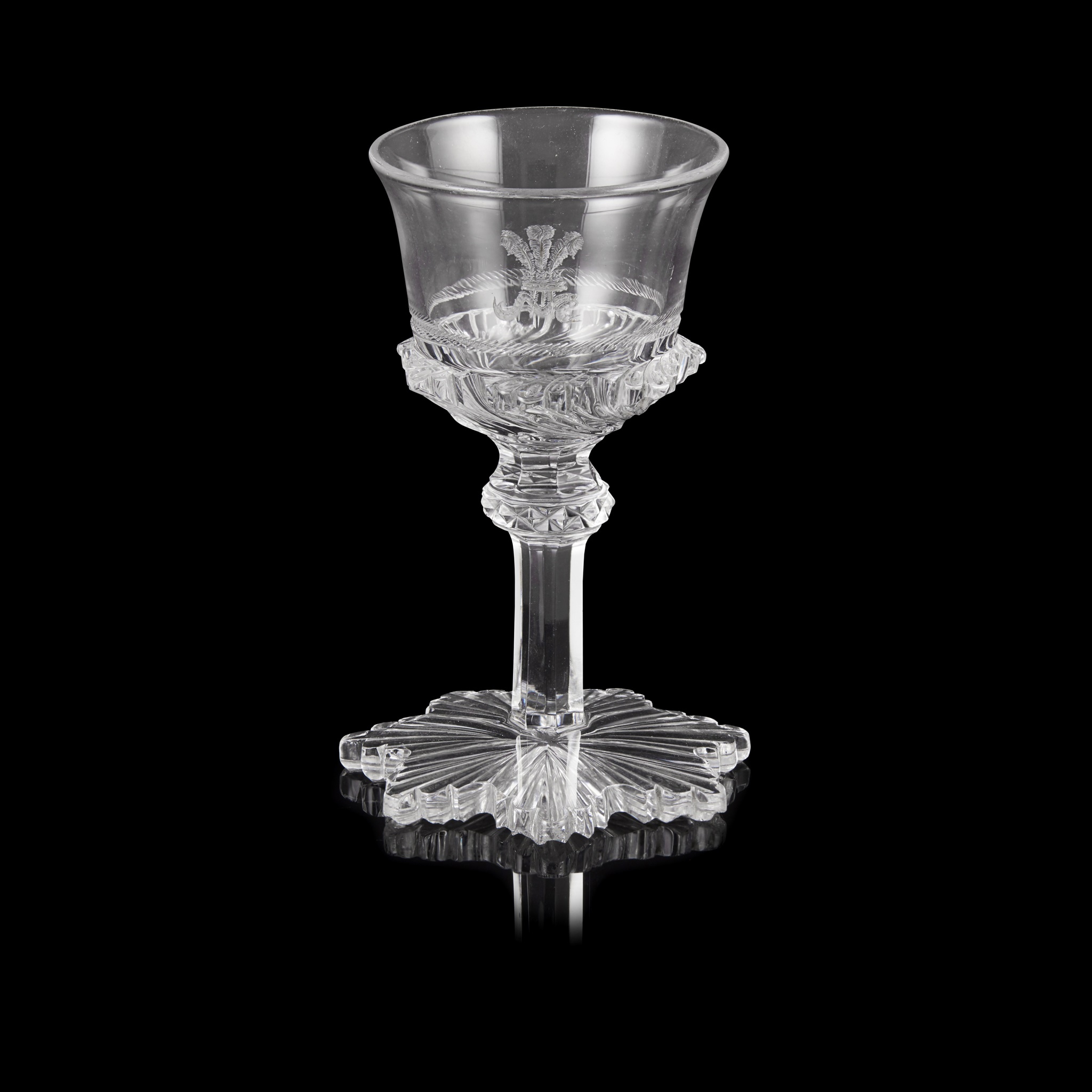 FINE PERRIN GEDDES PRINCE OF WALES SERVICE LIQUEUR GLASS